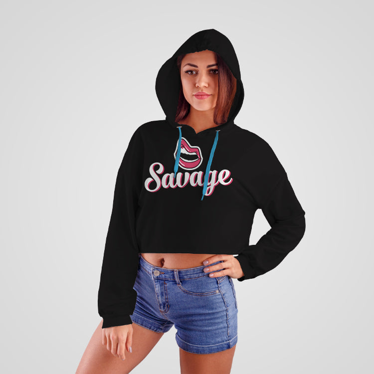 Savage Crop Top Woman Hoodie